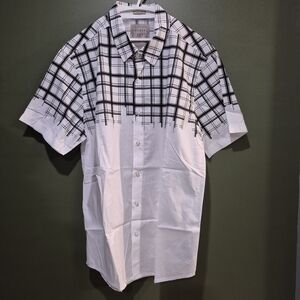 Guess Monochrome Checkered Button-Down Shirt
